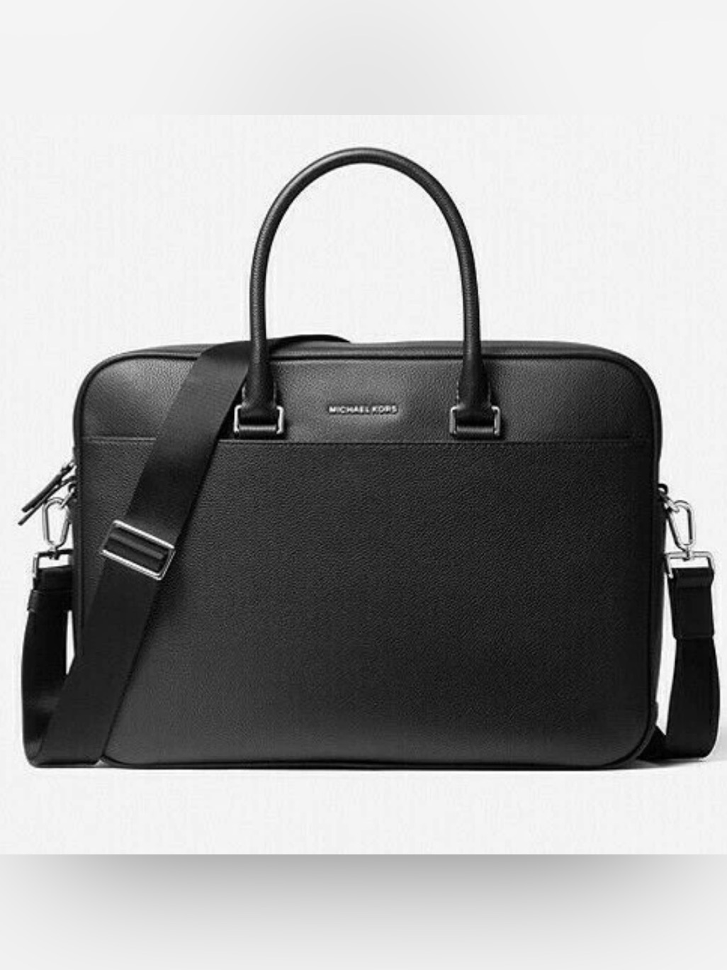 Michael Kors Men's Luxury Pebbled Leather Logo Briefcase